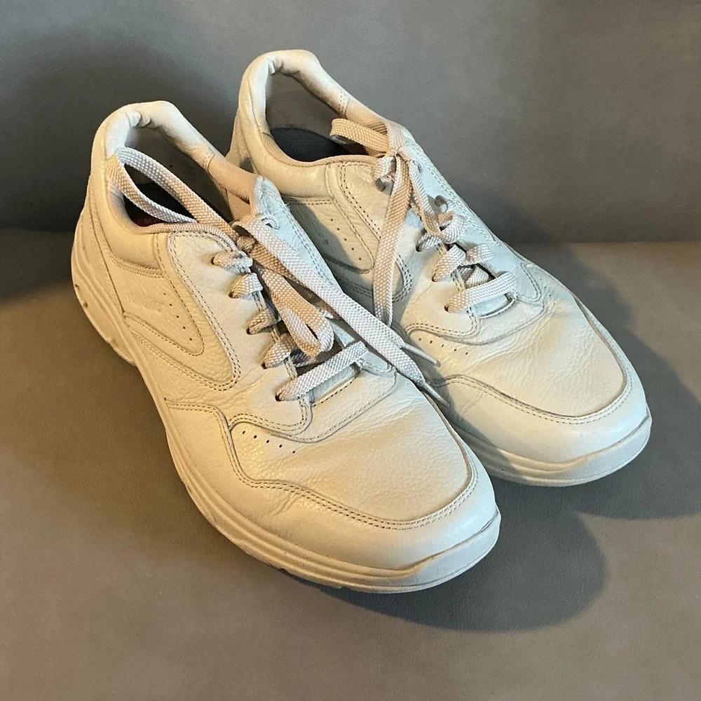 Rockport Men's White Leather Athletic Sneakers